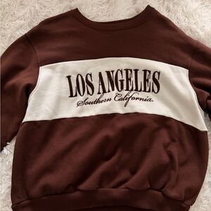 Hollister Brown and White Los Angeles Women’s Sweater